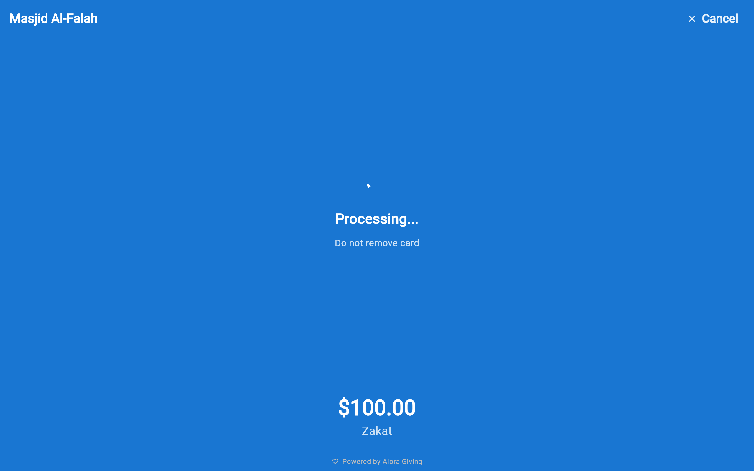 Kiosk processing payment